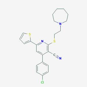 2-{[2-(1-Azepanyl)ethyl]sulfanyl}-4-(4-chlorophenyl)-6-(2-thienyl)nicotinonitrile