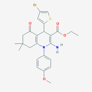 molecular formula C25H27BrN2O4S B393739 ethyl 2-amino-4-(4-bromothiophen-2-yl)-1-(4-methoxyphenyl)-7,7-dimethyl-5-oxo-1,4,5,6,7,8-hexahydroquinoline-3-carboxylate 