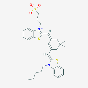 molecular formula C32H38N2O3S3 B039374 3-(3-Sulfopropyl)-2-([3-[(3-pentyl-2-benzothiazolinylidene)methyl]-5,5-dimethyl-2-cyclohexen-1-ylide CAS No. 122341-51-9