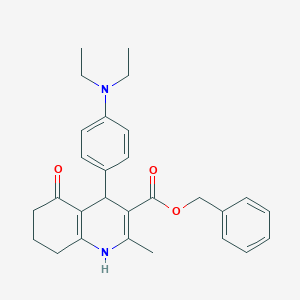molecular formula C28H32N2O3 B393749 Benzyl 4-[4-(diethylamino)phenyl]-2-methyl-5-oxo-1,4,5,6,7,8-hexahydroquinoline-3-carboxylate 