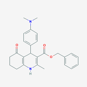 molecular formula C26H28N2O3 B393752 Benzyl 4-[4-(dimethylamino)phenyl]-2-methyl-5-oxo-1,4,5,6,7,8-hexahydroquinoline-3-carboxylate 