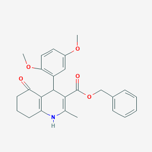 molecular formula C26H27NO5 B393756 Benzyl 4-(2,5-dimethoxyphenyl)-2-methyl-5-oxo-1,4,5,6,7,8-hexahydroquinoline-3-carboxylate 