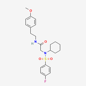 molecular formula C23H29FN2O4S B3937617 N~2~-cyclohexyl-N~2~-[(4-fluorophenyl)sulfonyl]-N-[2-(4-methoxyphenyl)ethyl]glycinamide 