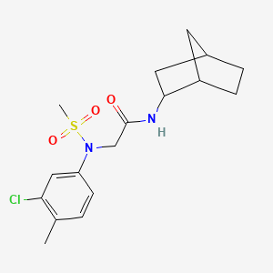 molecular formula C17H23ClN2O3S B3937647 N-(2-bicyclo[2.2.1]heptanyl)-2-(3-chloro-4-methyl-N-methylsulfonylanilino)acetamide 