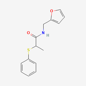 molecular formula C14H15NO2S B3937708 N-(furan-2-ylmethyl)-2-phenylsulfanylpropanamide CAS No. 409353-83-9