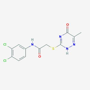 molecular formula C12H10Cl2N4O2S B393771 N-(3,4-dichlorophenyl)-2-[(6-methyl-5-oxo-4,5-dihydro-1,2,4-triazin-3-yl)sulfanyl]acetamide CAS No. 313481-34-4