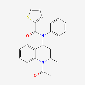 molecular formula C23H22N2O2S B3937736 N-(1-acetyl-2-methyl-1,2,3,4-tetrahydroquinolin-4-yl)-N-phenylthiophene-2-carboxamide 