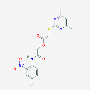 2-{4-Chloro-2-nitroanilino}-2-oxoethyl [(4,6-dimethyl-2-pyrimidinyl)sulfanyl]acetate