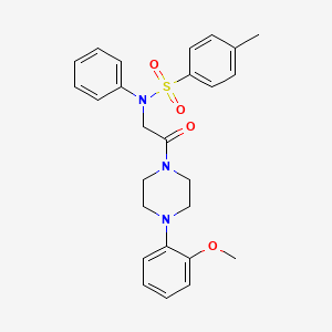 molecular formula C26H29N3O4S B3937824 N-[2-[4-(2-methoxyphenyl)piperazin-1-yl]-2-oxoethyl]-4-methyl-N-phenylbenzenesulfonamide 