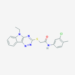 molecular formula C20H18ClN5OS B393784 N-(3-chloro-4-methylphenyl)-2-[(5-ethyl-5H-[1,2,4]triazino[5,6-b]indol-3-yl)sulfanyl]acetamide 