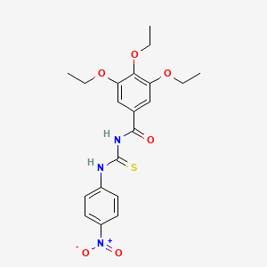 molecular formula C20H23N3O6S B3937855 3,4,5-triethoxy-N-[(4-nitrophenyl)carbamothioyl]benzamide 