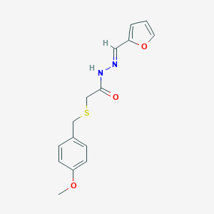 molecular formula C15H16N2O3S B393789 N'-(2-furylmethylene)-2-[(4-methoxybenzyl)sulfanyl]acetohydrazide 