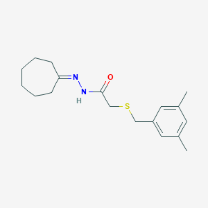 molecular formula C18H26N2OS B393795 N'-cycloheptylidene-2-[(3,5-dimethylbenzyl)sulfanyl]acetohydrazide 