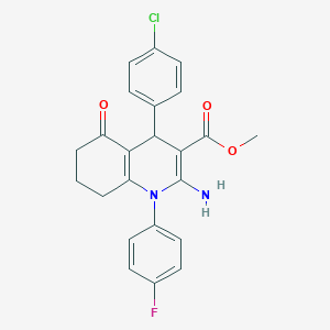 molecular formula C23H20ClFN2O3 B393796 methyl 2-amino-4-(4-chlorophenyl)-1-(4-fluorophenyl)-5-oxo-1,4,5,6,7,8-hexahydroquinoline-3-carboxylate 