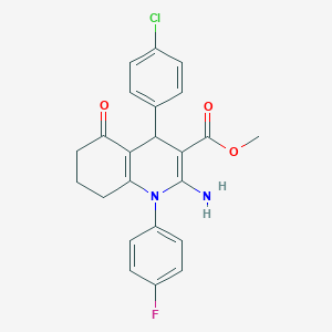 molecular formula C23H20ClFN2O3 B393796 Methyl 2-amino-4-(4-chlorophenyl)-1-(4-fluorophenyl)-5-oxo-1,4,5,6,7,8-hexahydro-3-quinolinecarboxylate 