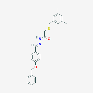 molecular formula C25H26N2O2S B393797 N'-[4-(benzyloxy)benzylidene]-2-[(3,5-dimethylbenzyl)sulfanyl]acetohydrazide 