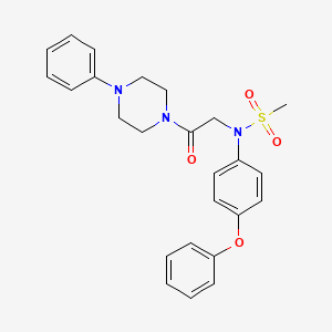 molecular formula C25H27N3O4S B3938002 N-[2-oxo-2-(4-phenylpiperazin-1-yl)ethyl]-N-(4-phenoxyphenyl)methanesulfonamide 