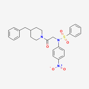 molecular formula C26H27N3O5S B3938012 N-[2-(4-benzylpiperidin-1-yl)-2-oxoethyl]-N-(4-nitrophenyl)benzenesulfonamide 