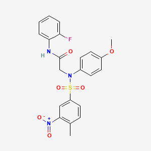 molecular formula C22H20FN3O6S B3938048 N-(2-fluorophenyl)-2-(4-methoxy-N-(4-methyl-3-nitrophenyl)sulfonylanilino)acetamide 