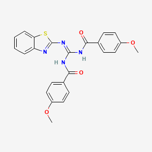 molecular formula C24H20N4O4S B3938081 N-[(Z)-(1,3-benzothiazol-2-ylamino){[(4-methoxyphenyl)carbonyl]amino}methylidene]-4-methoxybenzamide 