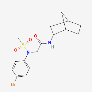 molecular formula C16H21BrN2O3S B3938089 N-(2-bicyclo[2.2.1]heptanyl)-2-(4-bromo-N-methylsulfonylanilino)acetamide 