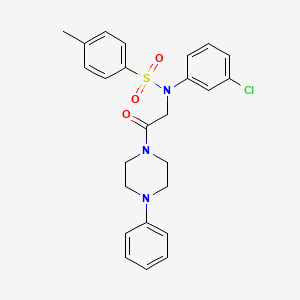 molecular formula C25H26ClN3O3S B3938114 N-(3-CHLOROPHENYL)-4-METHYL-N-[2-OXO-2-(4-PHENYLPIPERAZIN-1-YL)ETHYL]BENZENE-1-SULFONAMIDE 