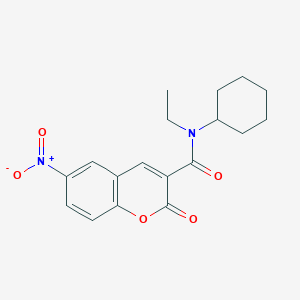 molecular formula C18H20N2O5 B3938134 N-cyclohexyl-N-ethyl-6-nitro-2-oxochromene-3-carboxamide 