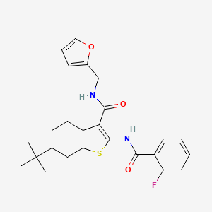 molecular formula C25H27FN2O3S B3938158 6-Tert-butyl-2-(2-fluorobenzamido)-N-[(furan-2-YL)methyl]-4,5,6,7-tetrahydro-1-benzothiophene-3-carboxamide 