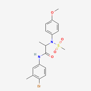 molecular formula C18H21BrN2O4S B3938192 N-(4-bromo-3-methylphenyl)-N~2~-(4-methoxyphenyl)-N~2~-(methylsulfonyl)alaninamide 
