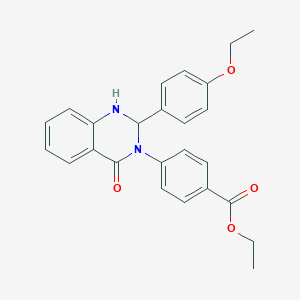 molecular formula C25H24N2O4 B393820 ETHYL 4-[2-(4-ETHOXYPHENYL)-4-OXO-1,2,3,4-TETRAHYDROQUINAZOLIN-3-YL]BENZOATE 