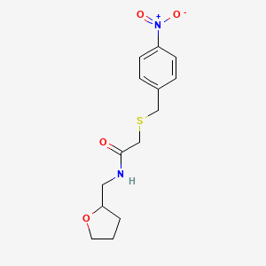 molecular formula C14H18N2O4S B3938212 2-[(4-nitrophenyl)methylsulfanyl]-N-(oxolan-2-ylmethyl)acetamide 