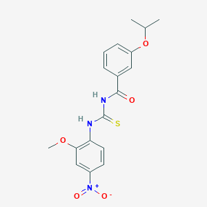 molecular formula C18H19N3O5S B3938242 N-[(2-methoxy-4-nitrophenyl)carbamothioyl]-3-(propan-2-yloxy)benzamide 