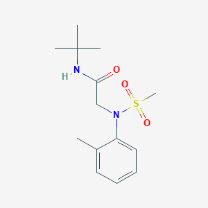 molecular formula C14H22N2O3S B393827 N-(tert-butyl)-2-[2-methyl(methylsulfonyl)anilino]acetamide 