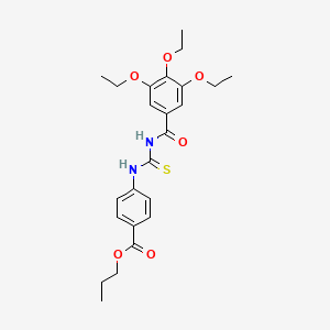molecular formula C24H30N2O6S B3938345 Propyl 4-({[(3,4,5-triethoxyphenyl)carbonyl]carbamothioyl}amino)benzoate 