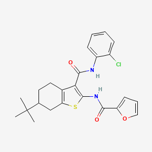 molecular formula C24H25ClN2O3S B3938403 N-{6-Tert-butyl-3-[(2-chlorophenyl)carbamoyl]-4,5,6,7-tetrahydro-1-benzothiophen-2-YL}furan-2-carboxamide 