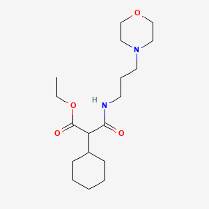 molecular formula C18H32N2O4 B3938417 ETHYL 2-CYCLOHEXYL-2-{[3-(MORPHOLIN-4-YL)PROPYL]CARBAMOYL}ACETATE 