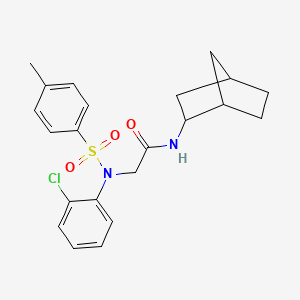 molecular formula C22H25ClN2O3S B3938427 N-(2-bicyclo[2.2.1]heptanyl)-2-(2-chloro-N-(4-methylphenyl)sulfonylanilino)acetamide 