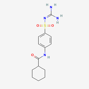 molecular formula C14H20N4O3S B3938475 N-(4-{[(DIAMINOMETHYLIDENE)AMINO]SULFONYL}PHENYL)CYCLOHEXANECARBOXAMIDE 