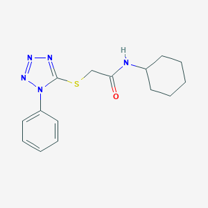 molecular formula C15H19N5OS B393857 N-CYCLOHEXYL-2-[(1-PHENYL-1H-1,2,3,4-TETRAZOL-5-YL)SULFANYL]ACETAMIDE 