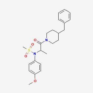 molecular formula C23H30N2O4S B3938605 N-[1-(4-benzylpiperidin-1-yl)-1-oxopropan-2-yl]-N-(4-methoxyphenyl)methanesulfonamide 