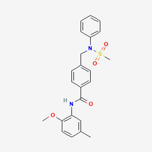 molecular formula C23H24N2O4S B3938656 N-(2-methoxy-5-methylphenyl)-4-[(N-methylsulfonylanilino)methyl]benzamide 