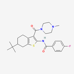 molecular formula C25H32FN3O2S B3938661 N-[6-tert-butyl-3-(4-methylpiperazine-1-carbonyl)-4,5,6,7-tetrahydro-1-benzothiophen-2-yl]-4-fluorobenzamide 