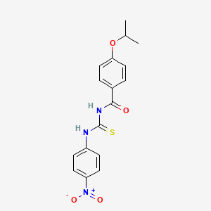 molecular formula C17H17N3O4S B3938688 N-[(4-nitrophenyl)carbamothioyl]-4-(propan-2-yloxy)benzamide 