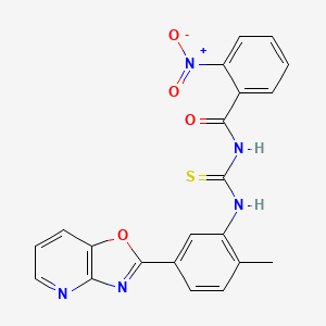 molecular formula C21H15N5O4S B3938730 N-{[2-methyl-5-([1,3]oxazolo[4,5-b]pyridin-2-yl)phenyl]carbamothioyl}-2-nitrobenzamide 