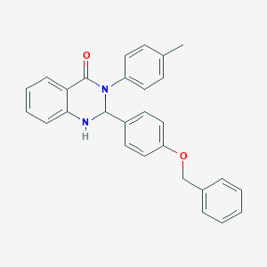 molecular formula C28H24N2O2 B393876 2-[4-(BENZYLOXY)PHENYL]-3-(4-METHYLPHENYL)-1,2,3,4-TETRAHYDROQUINAZOLIN-4-ONE 