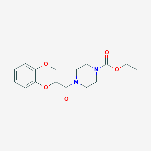 molecular formula C16H20N2O5 B3938802 Ethyl 4-(2,3-dihydro-1,4-benzodioxine-3-carbonyl)piperazine-1-carboxylate 