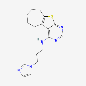 molecular formula C17H21N5S B3939054 N-[3-(1H-IMIDAZOL-1-YL)PROPYL]-N-(6,7,8,9-TETRAHYDRO-5H-CYCLOHEPTA[4,5]THIENO[2,3-D]PYRIMIDIN-4-YL)AMINE 