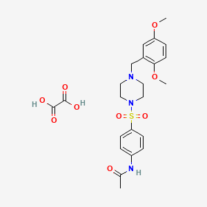 molecular formula C23H29N3O9S B3939171 N-[4-[4-[(2,5-dimethoxyphenyl)methyl]piperazin-1-yl]sulfonylphenyl]acetamide;oxalic acid 