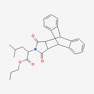 molecular formula C27H29NO4 B3939194 Propyl 2-(16,18-dioxo-17-azapentacyclo[6.6.5.0~2,7~.0~9,14~.0~15,19~]nonadeca-2,4,6,9,11,13-hexaen-17-yl)-4-methylpentanoate (non-preferred name) 