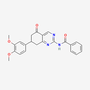 molecular formula C23H21N3O4 B3939249 N-[7-(3,4-dimethoxyphenyl)-5-oxo-7,8-dihydro-6H-quinazolin-2-yl]benzamide 
